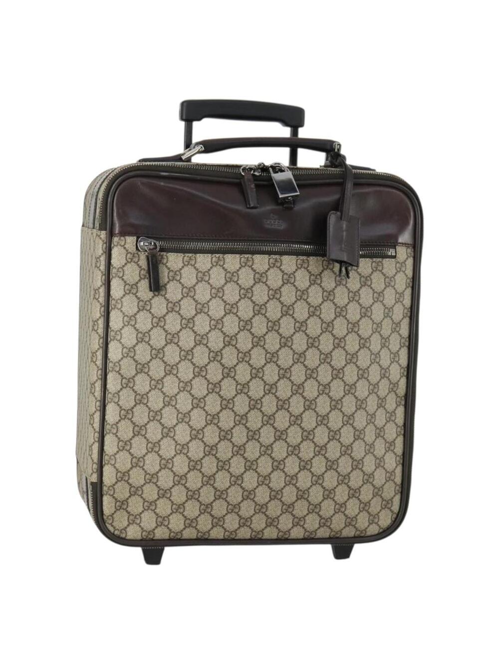 Gucci Gg Supreme Suitcase Pvc Beige #359423G58B